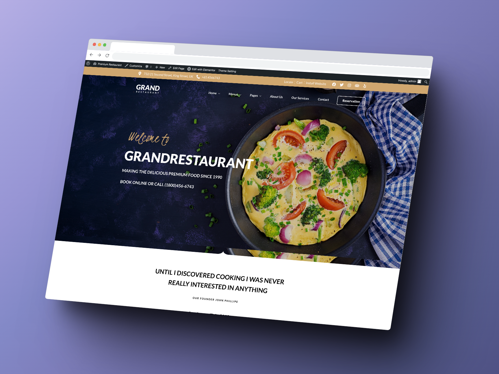 Amazing Wordpress Restaurant Website Template
